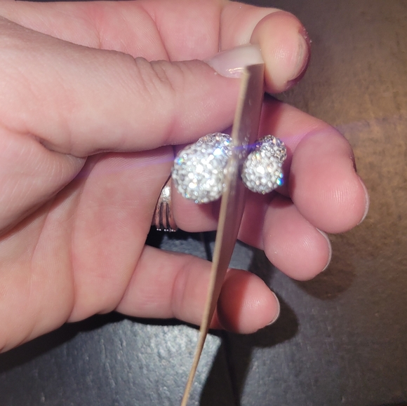 💛3/$12💛 Disco Ball CZ Double Stud Earrings - Picture 2 of 4
